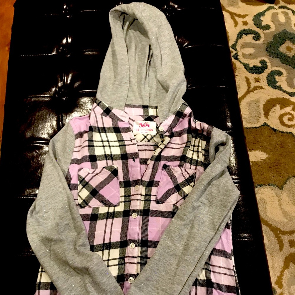 Justice Plaid Shirt w/ Hoodie